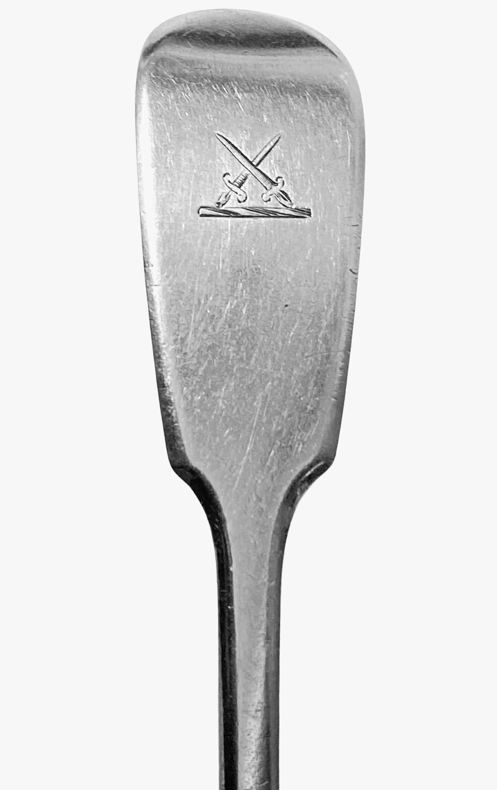 Inglese Antico cucchiaio da condimento in argento William 1V Londra 1834 William Theobalds in vendita