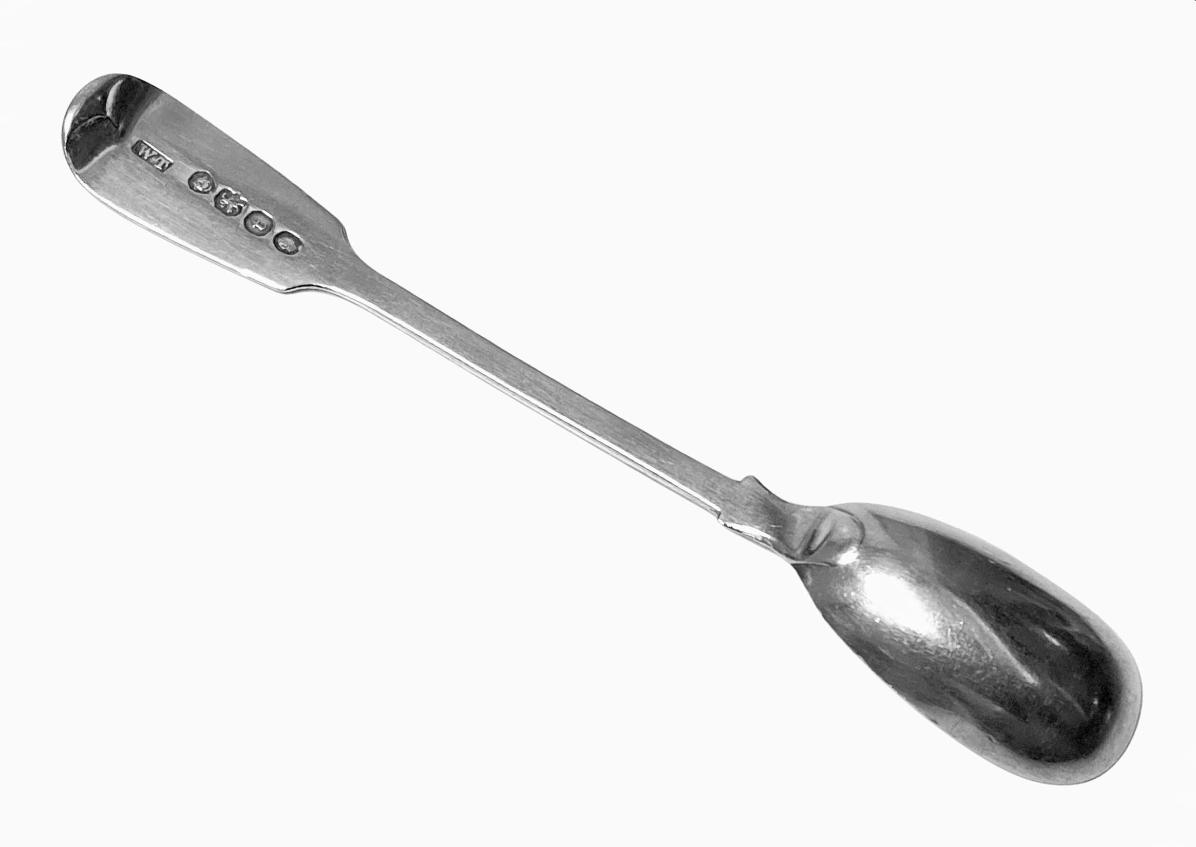 Antico cucchiaio da condimento in argento William 1V Londra 1834 William Theobalds In condizioni buone in vendita a Toronto, Ontario