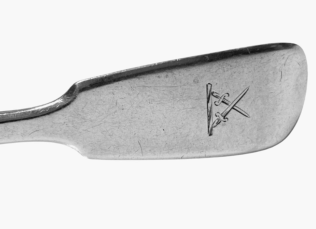 Argento 925 Antico cucchiaio da condimento in argento William 1V Londra 1834 William Theobalds in vendita