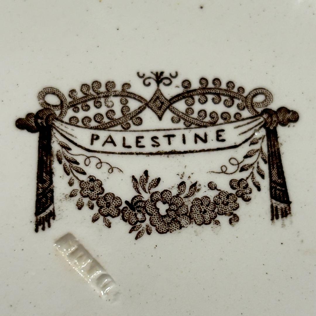 Glazed Antique William Adams iv & Sons Brown Staffordshire “Palestine” Plate