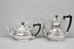 Antico set da tè William Adams WA English Sheffield Victorian placcato in argento, 5 pezzi