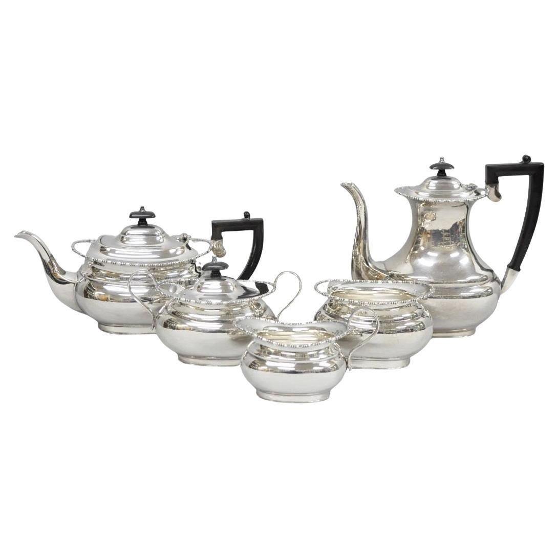 Antique William Adams WA English Sheffield Victorian Silver Plated Tea Set, 5 Pc