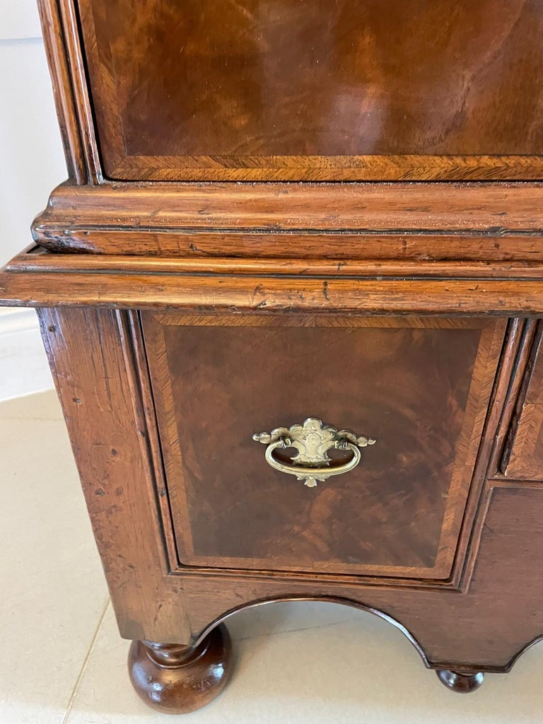 Antique William and Mary Quality Figured Walnut Chest on Stand For Sale ...