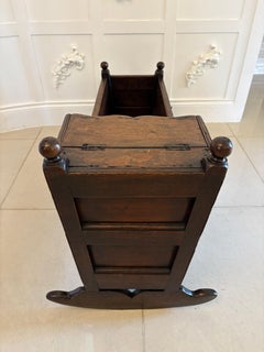 Antique William and Mary Quality Oak Panelled Rocking Crib