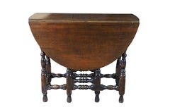 Antique William and Mary Style American Oak Dropleaf Gateleg Console Hall Table