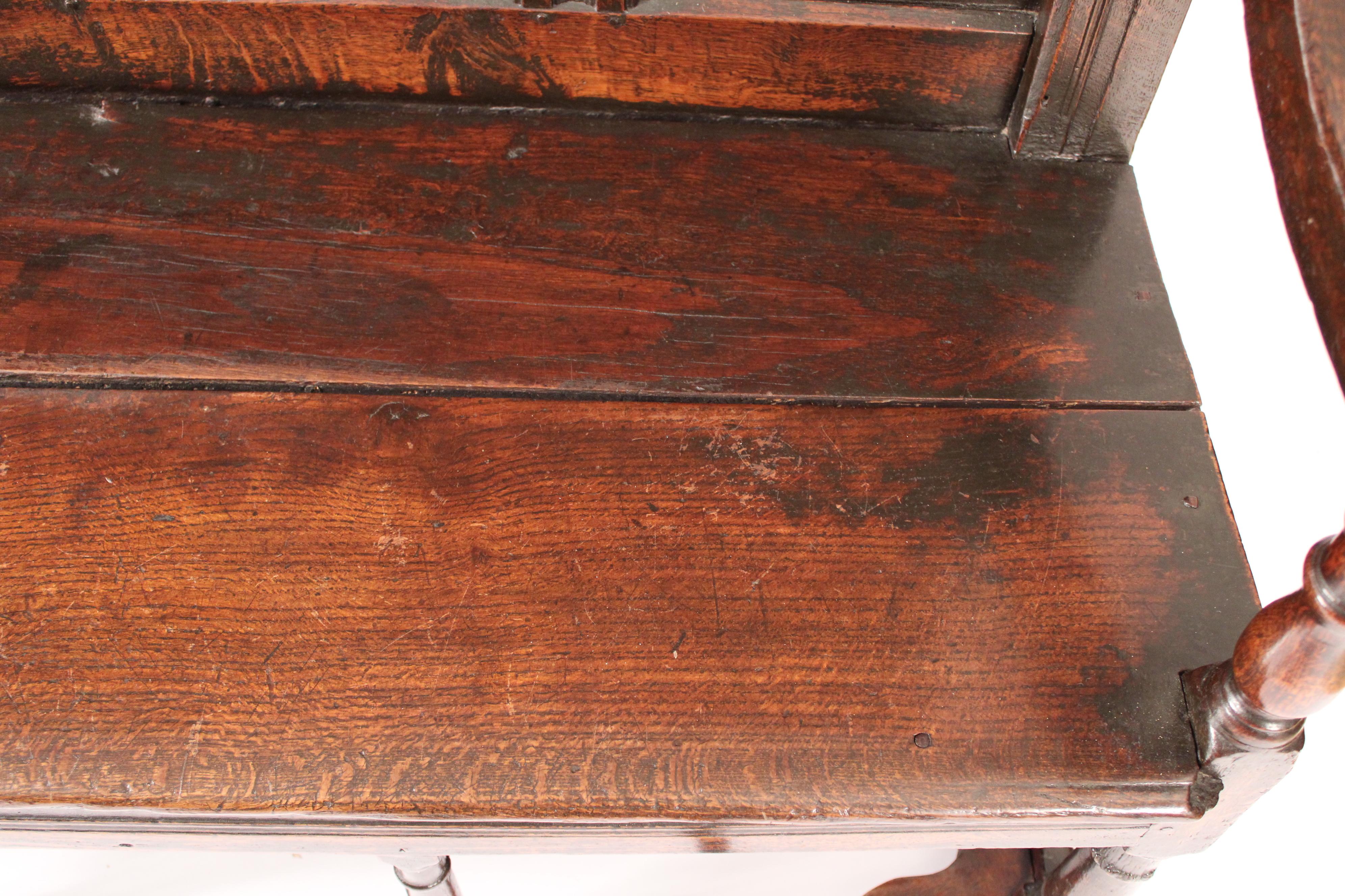 Antico Settle di Oak inglese in stile William & Mary in vendita 3
