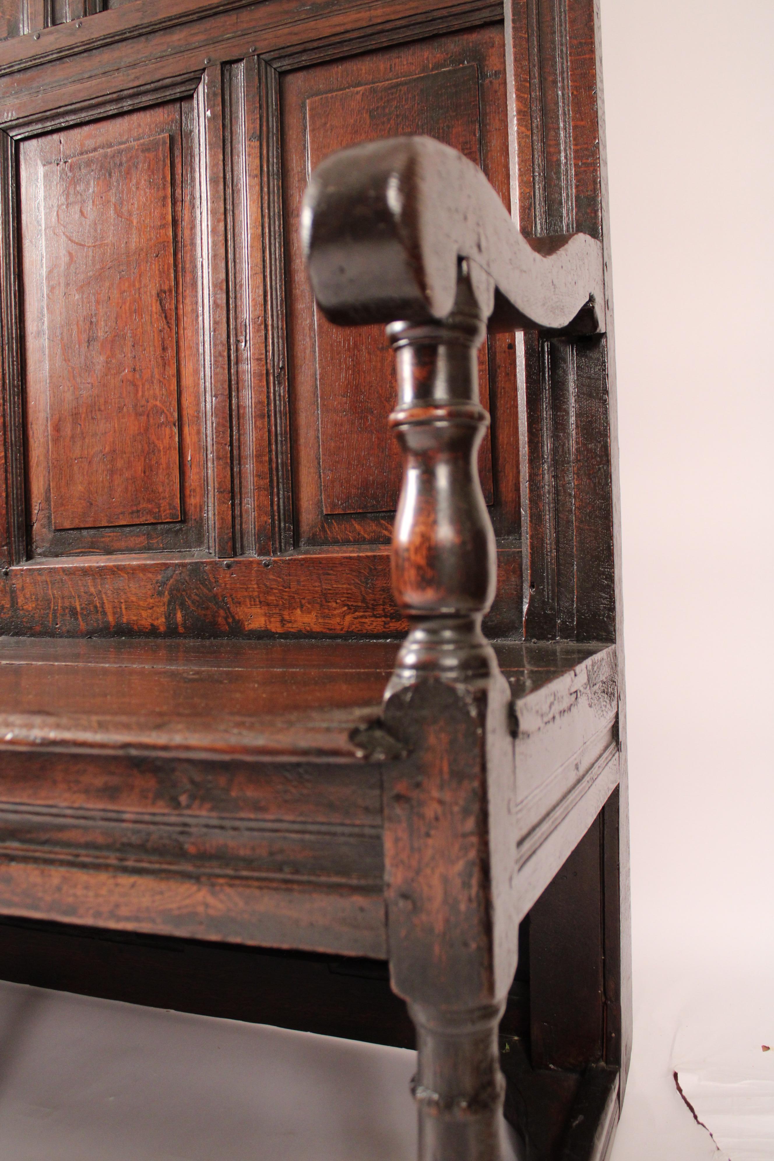 Antico Settle di Oak inglese in stile William & Mary in vendita 4
