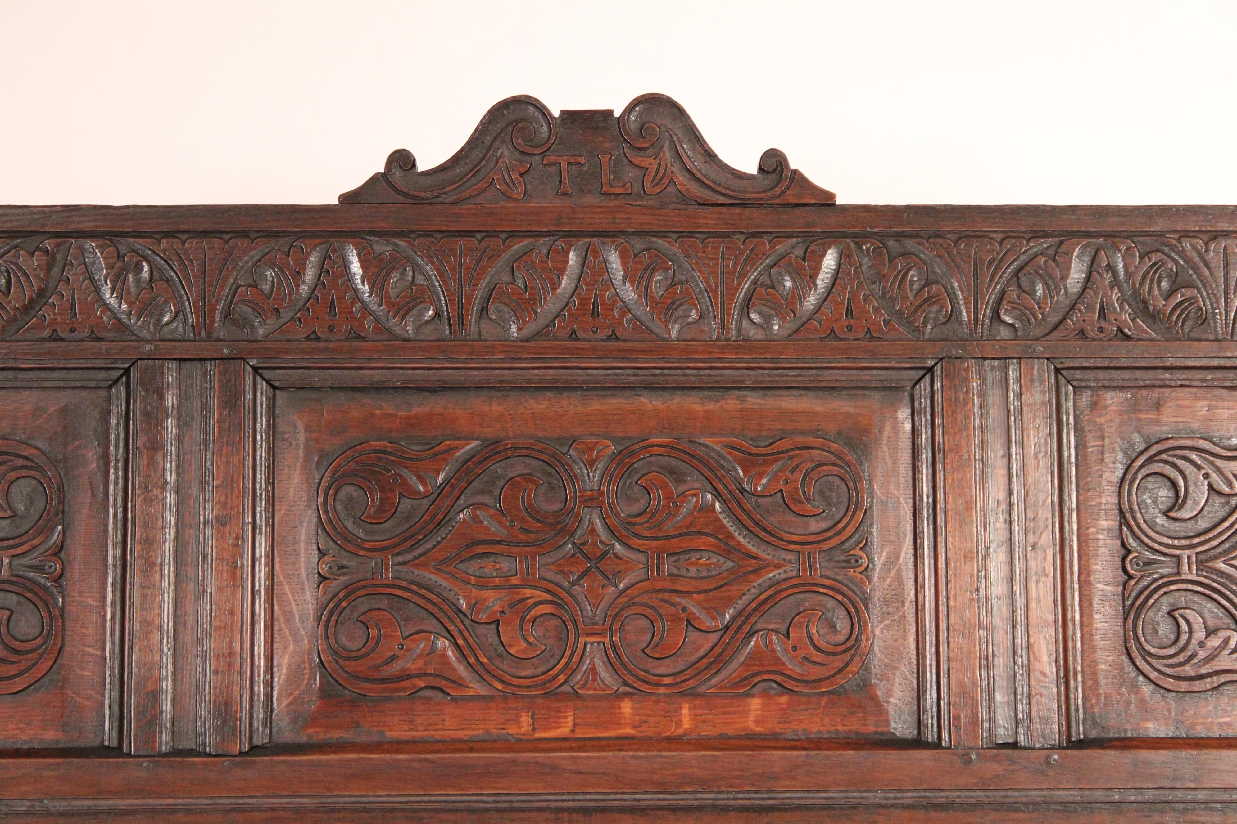 Quercia Antico Settle di Oak inglese in stile William & Mary in vendita