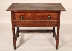 Antique William and Mary Style Oak Side Table