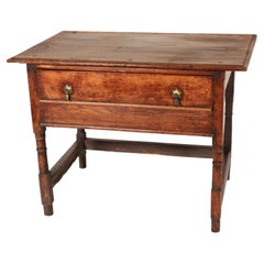 Antique William and Mary Style Oak Side Table