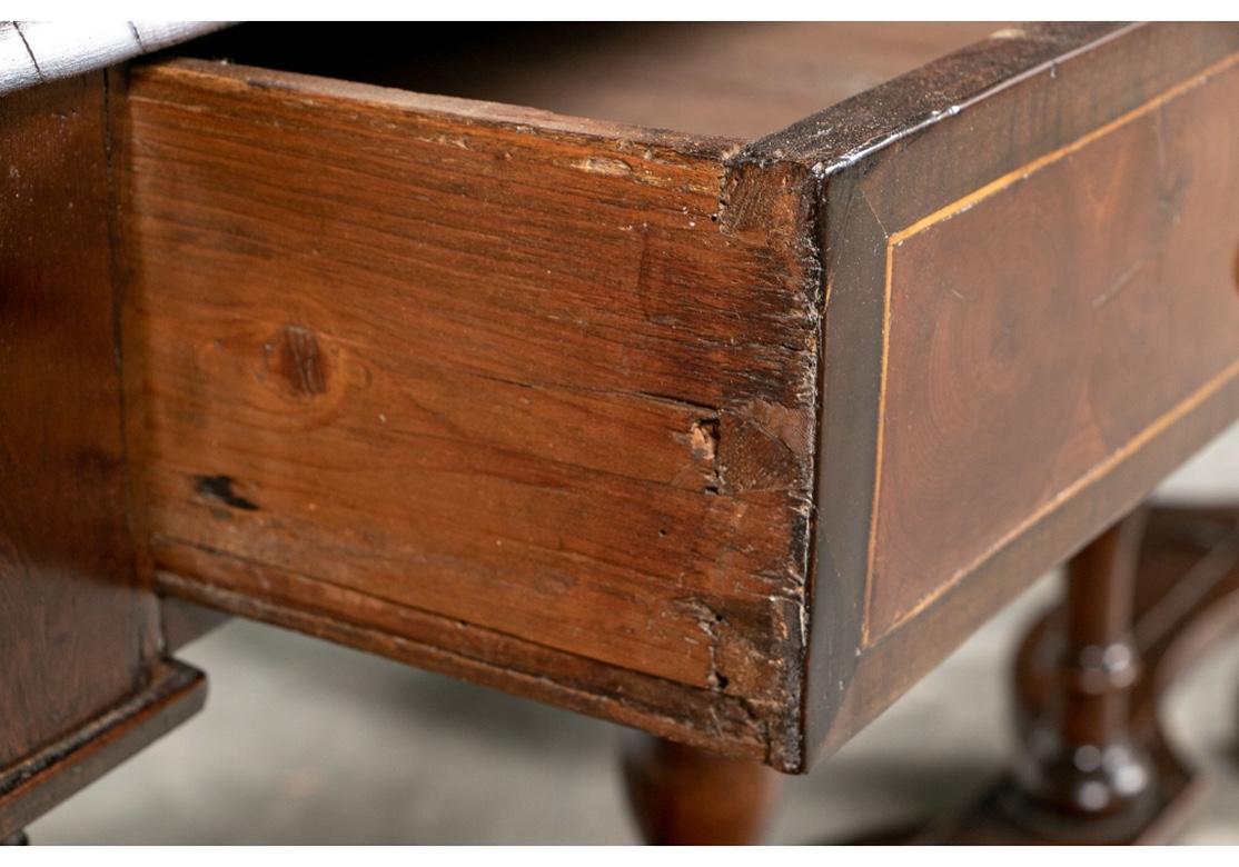 Antique William and Mary Style Oyster Wood Veneer Chest on Stand 10