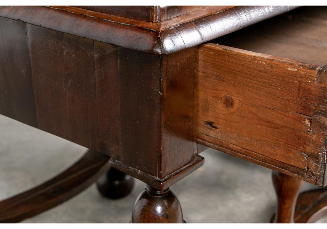 Antique William and Mary Style Oyster Wood Veneer Chest on Stand 12