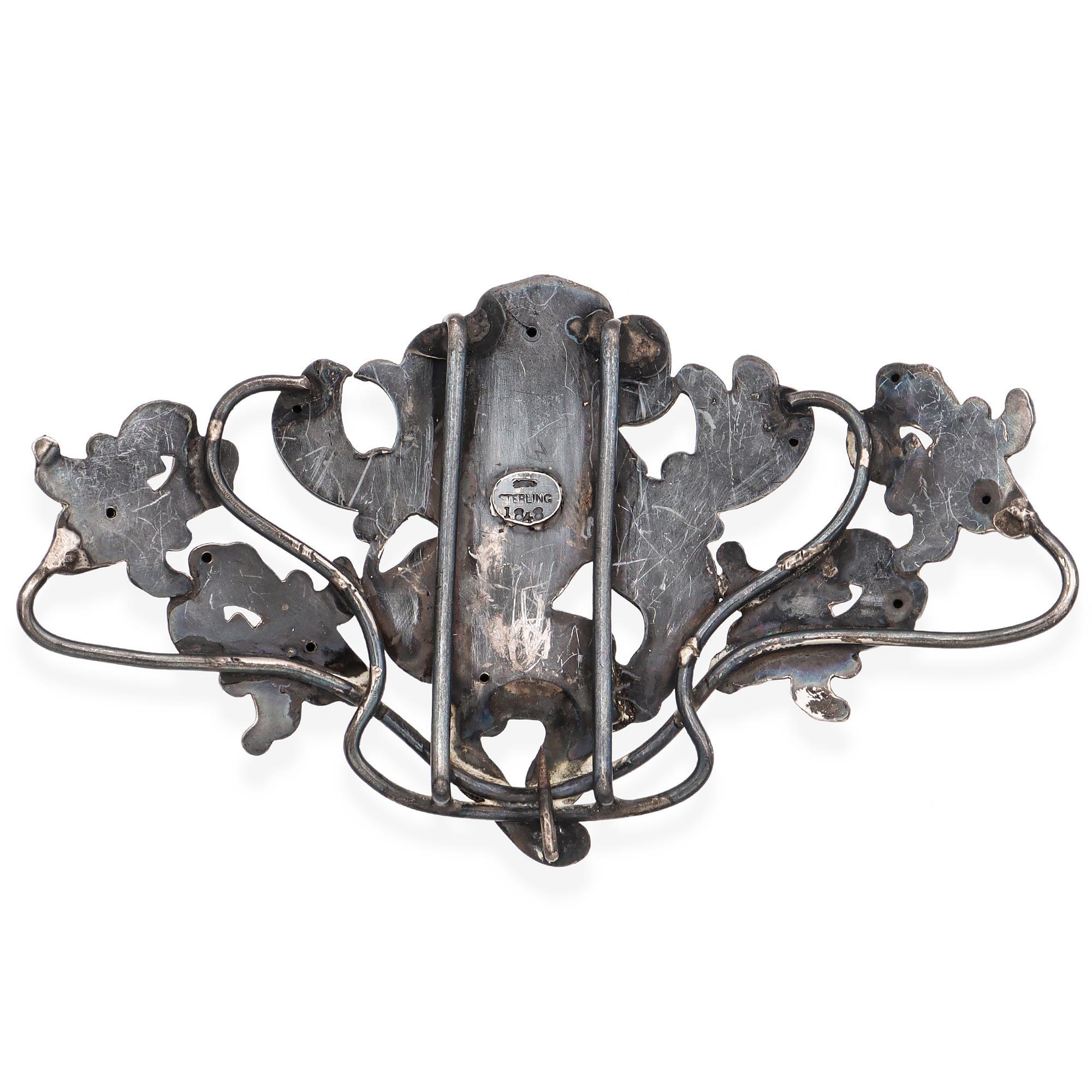 Donna Antica fibbia da cintura William B. Kerr in argento Sterling Art Nouveau Gibson & Gibson Girl in vendita