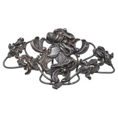 Antique William B. Kerr Sterling Silver Art Nouveau Gibson Girl Belt Buckle