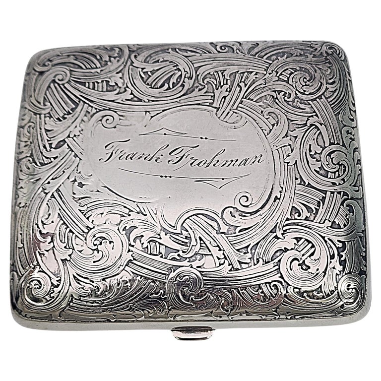 fancy cigarette case Antique William B Kerr Sterling Silver Cigarette Case w/Engraving #16526 at  1stDibs