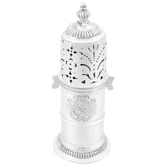 Antique William III Britannia Standard Silver Lighthouse Style Caster