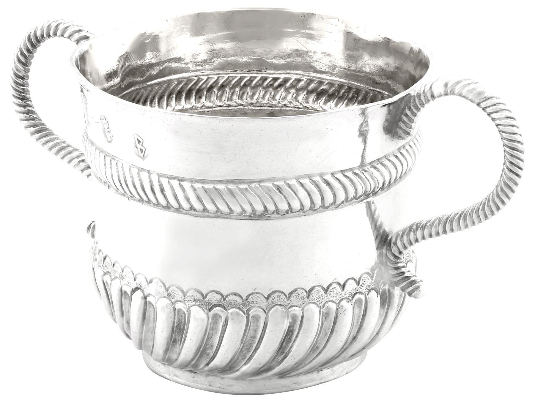 British Antique Britannia Standard Silver Porringer For Sale