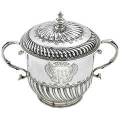 William III Sterling Silver Porringer and Lid / Cup and Cover 1695, 17th Century