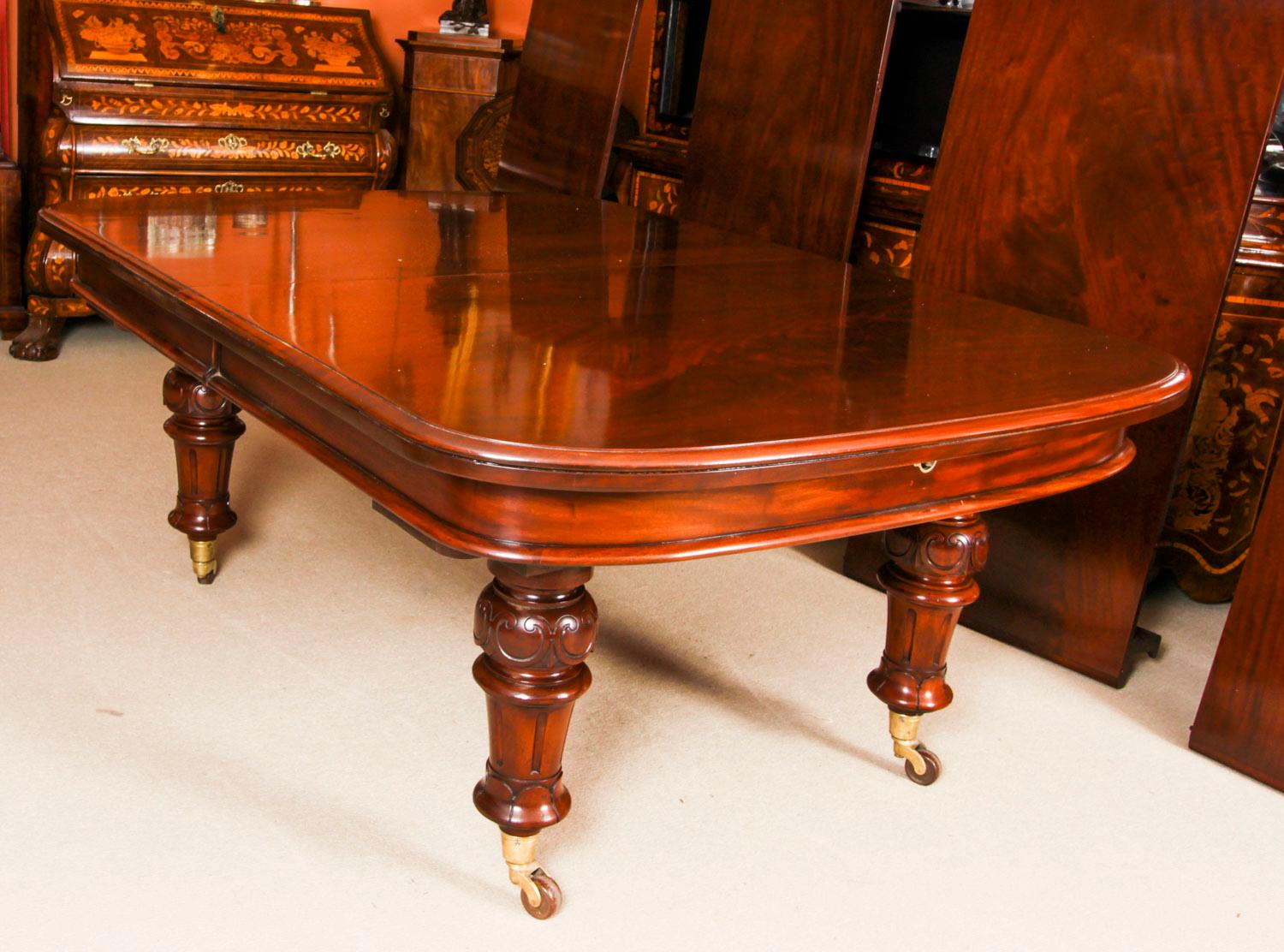 Antique William IV Flame Mahogany Extending Dining Table 19th C 6