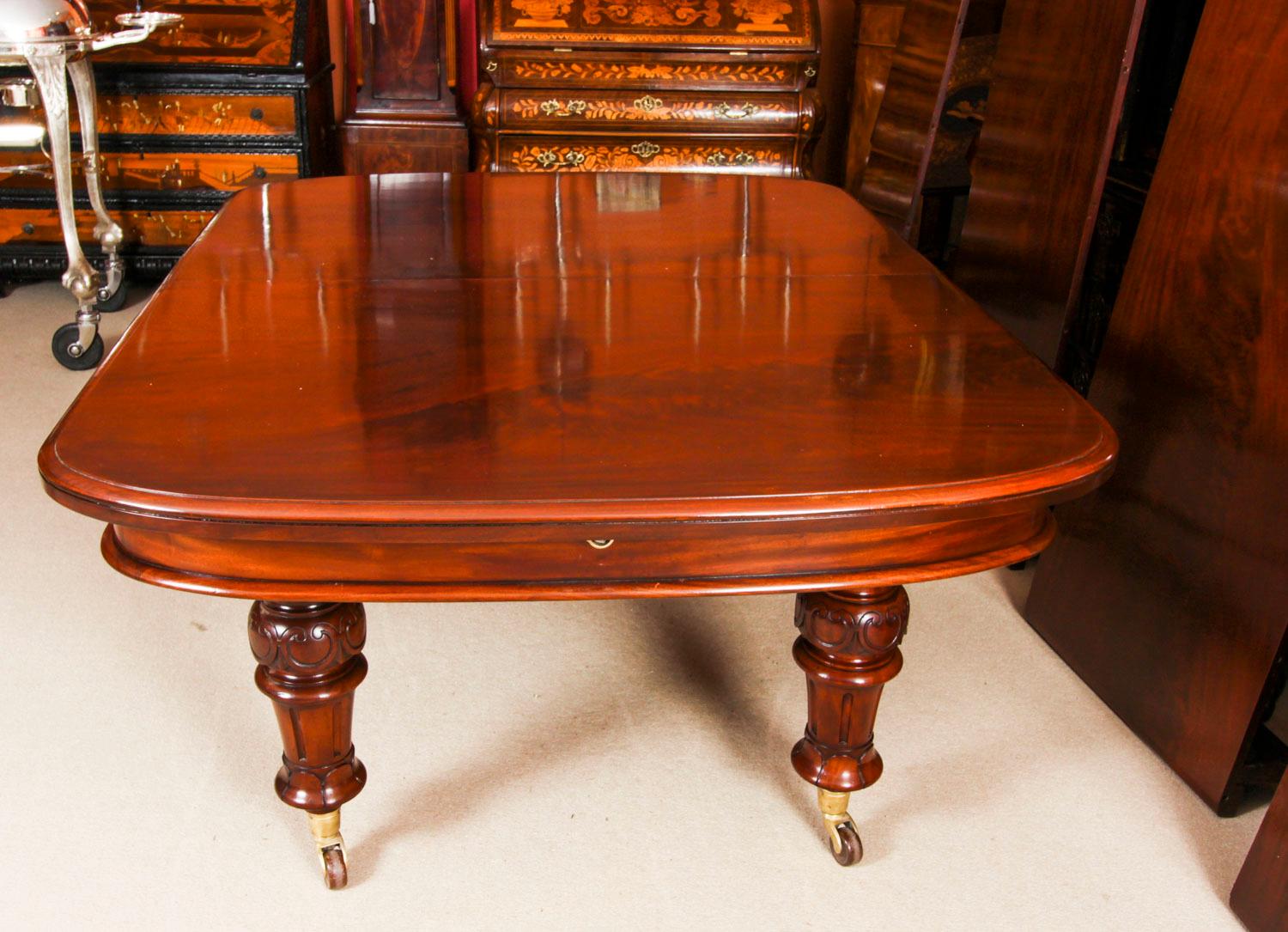 Antique William IV Flame Mahogany Extending Dining Table 19th C 7