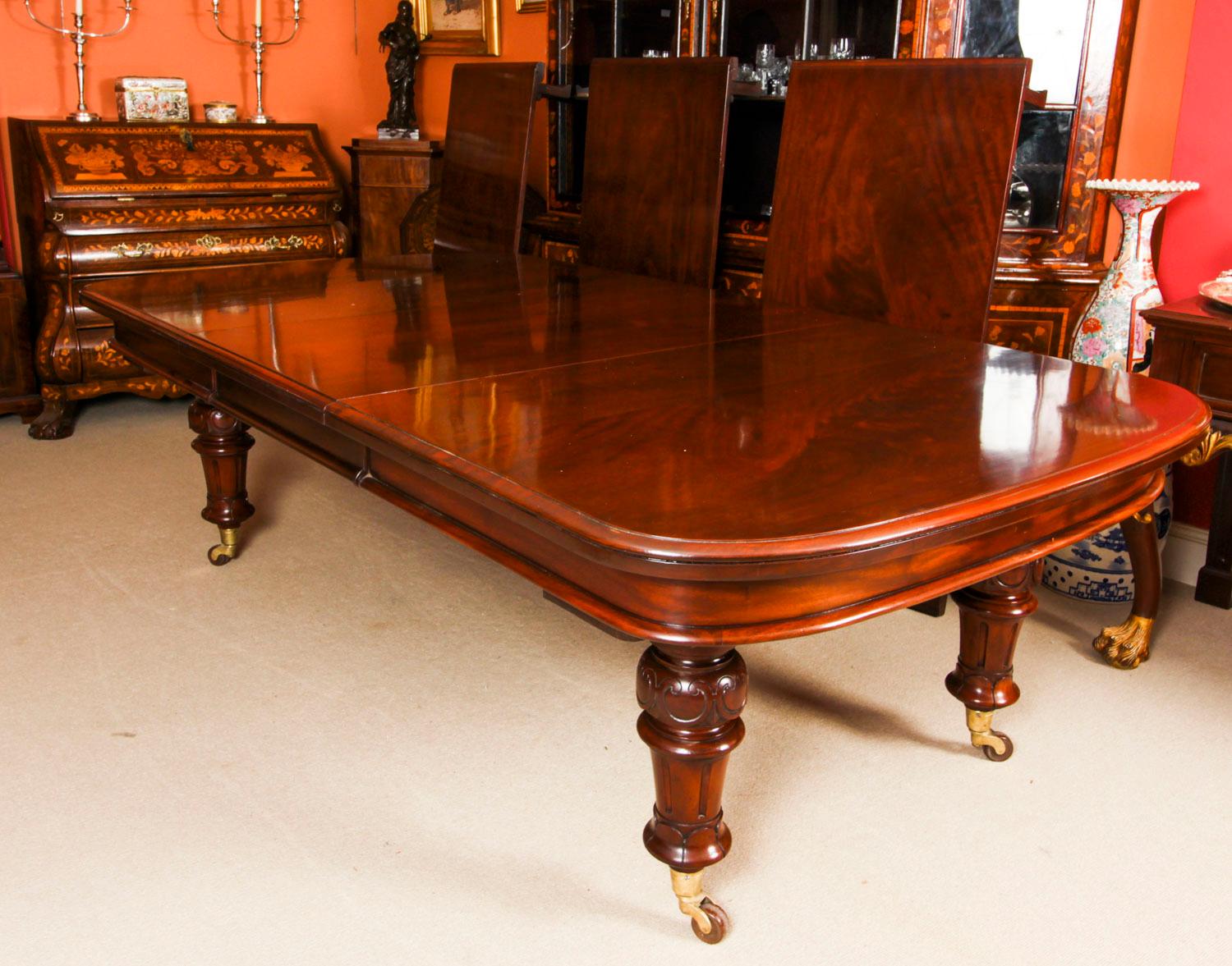 Antique William IV Flame Mahogany Extending Dining Table 19th C 4