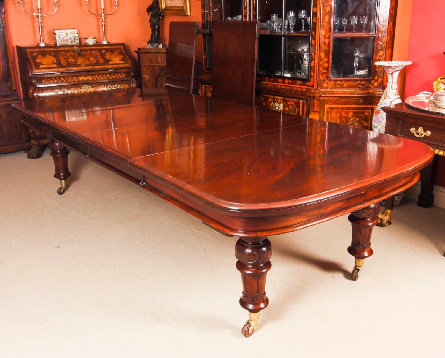 Antique William IV Flame Mahogany Extending Dining Table 19th C 5
