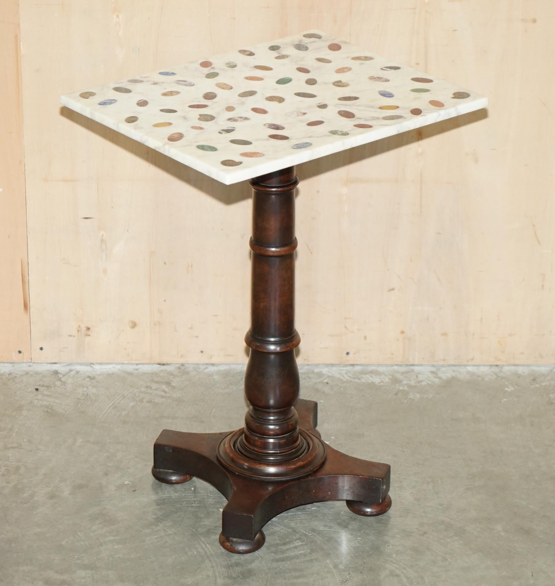 Royal House Antiques

Royal House Antiques is delighted to offer for sale this lovely circa 1830 side end table base with later Victorian, super rare Ammonite Fossil and Specimen Marble top

Please note the delivery fee listed is just a guide, it