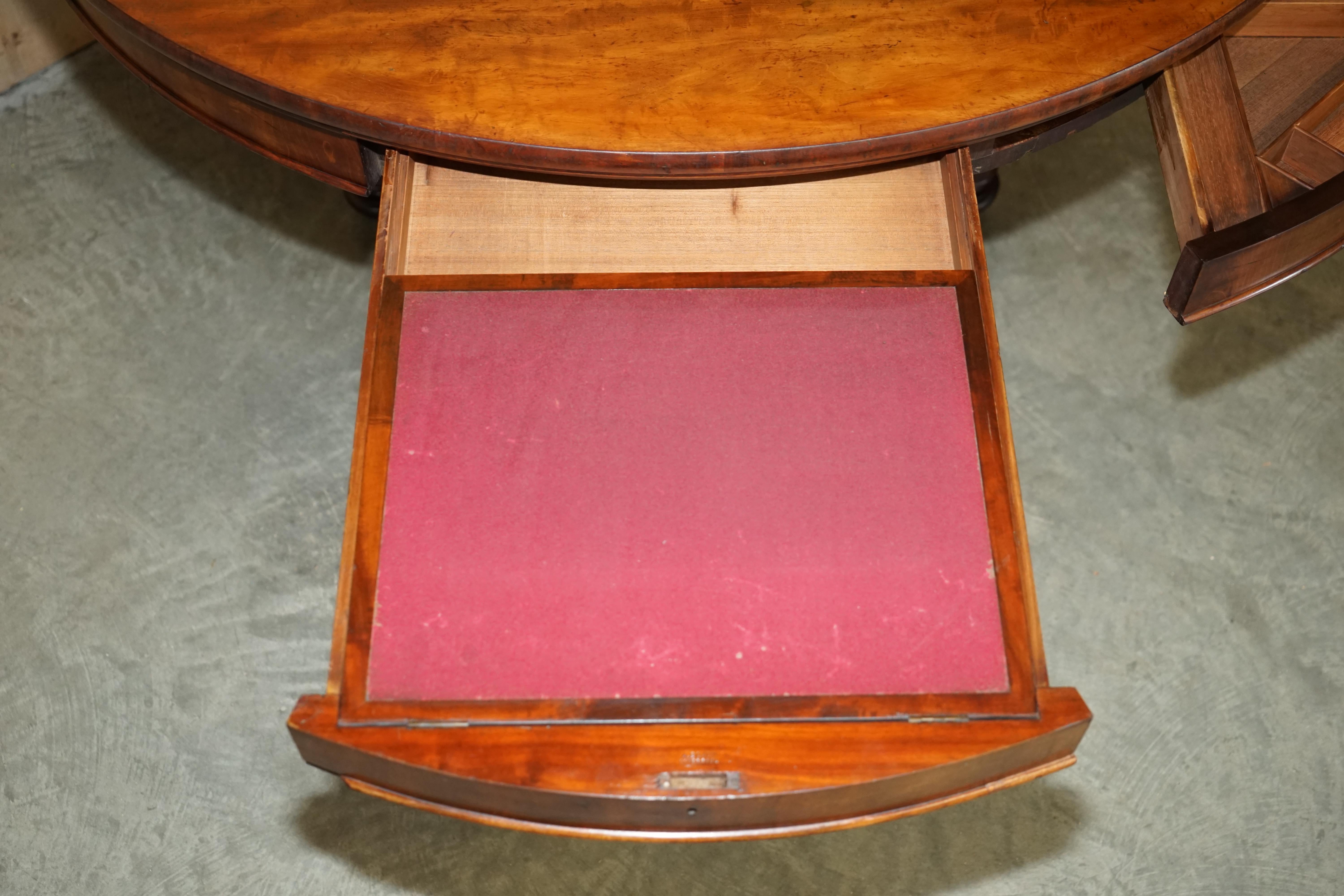 Antique William IV 1835 a Blain Liverpool Library Desk Table Writing Slope 11