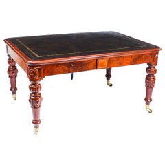Antique William IV Mahogany Library Table Desk, 19th Century
