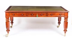 Antique William IV Mahogany Partners Library Table Desk 19th Century