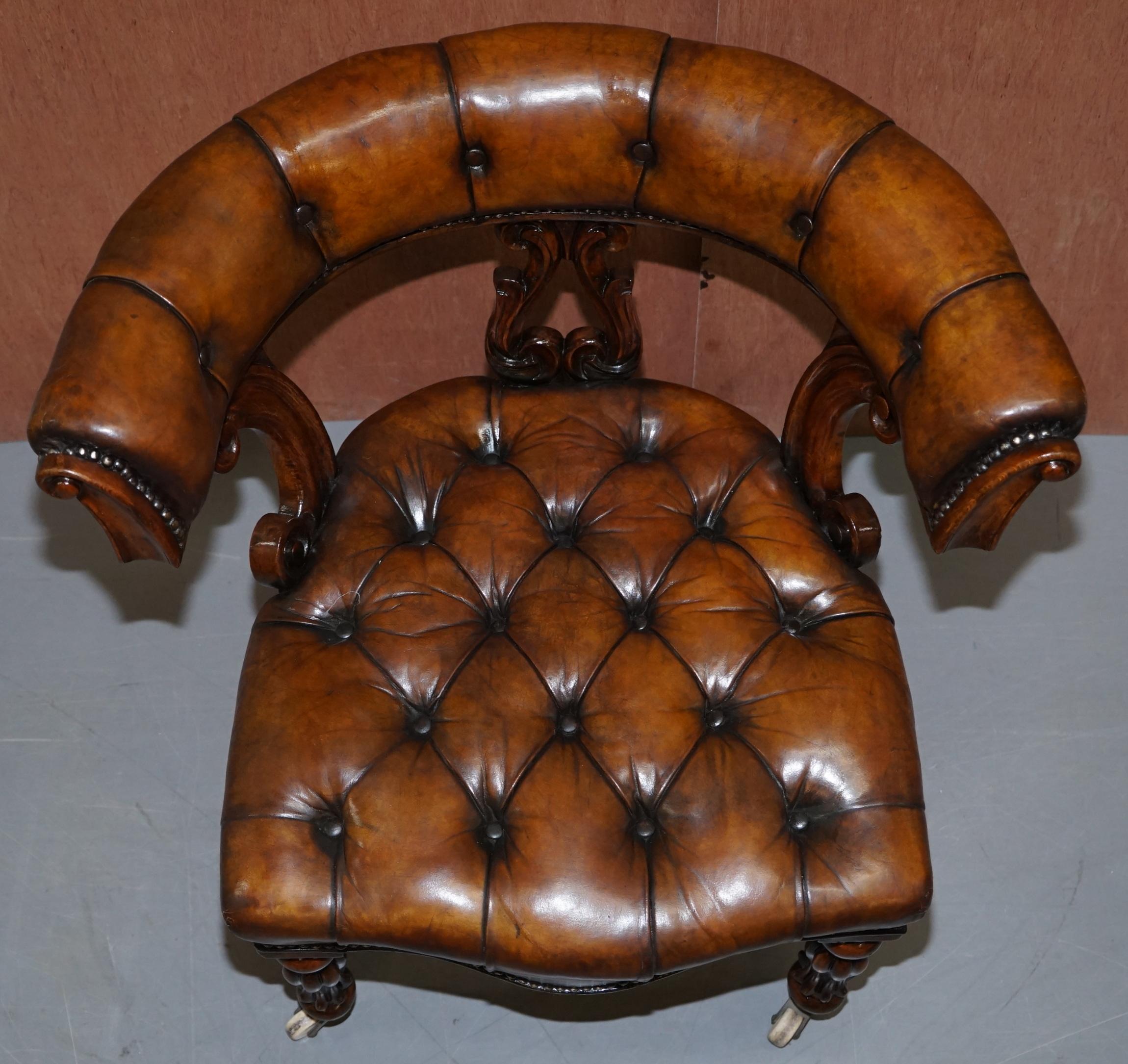 antique chesterfield captains chair