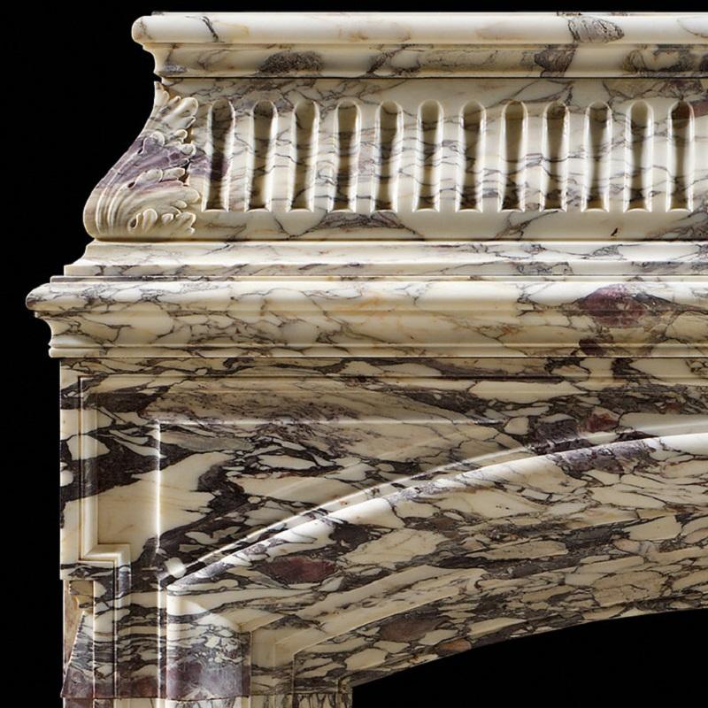 bath house breche violette marble chimneypiece