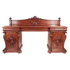 Antique William IV Carved Mahogany Sideboard