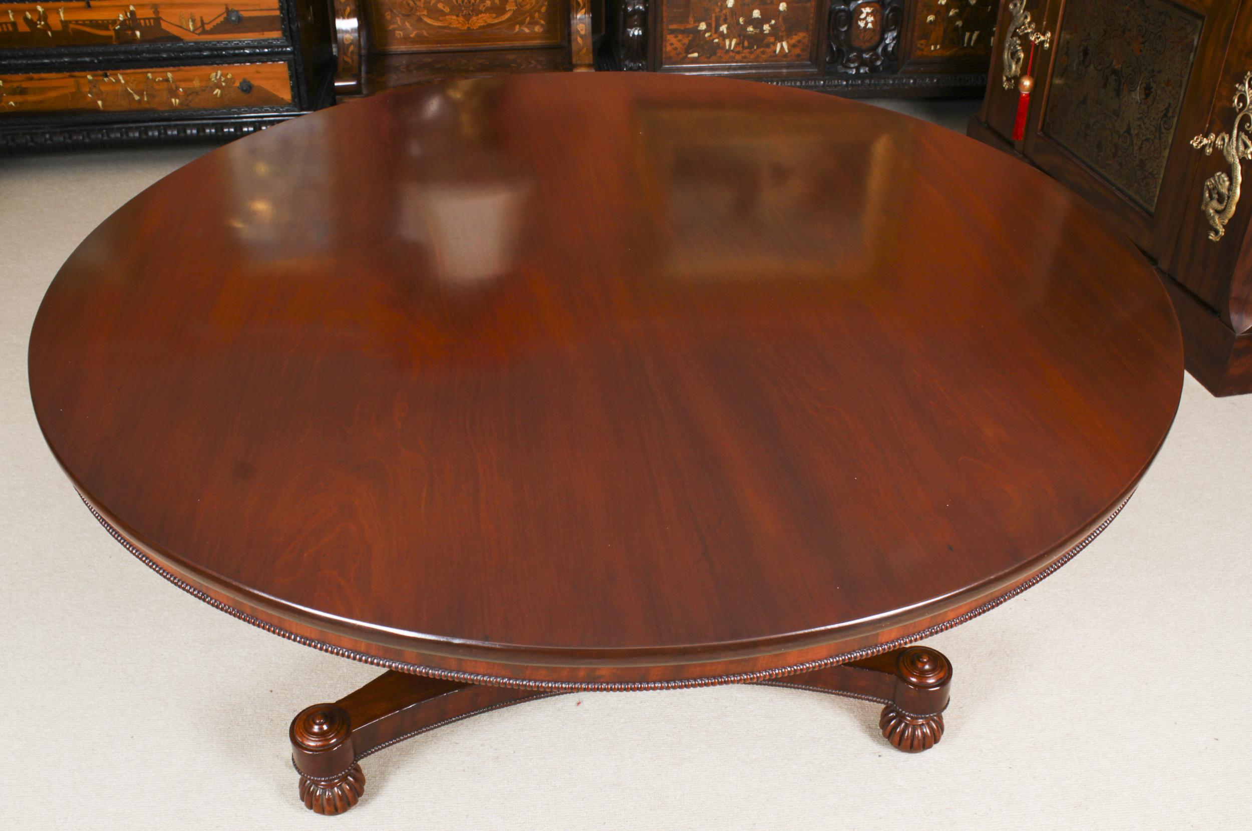 Mid-19th Century Antique William IV Circular Dining Centre Table Early 19th Century