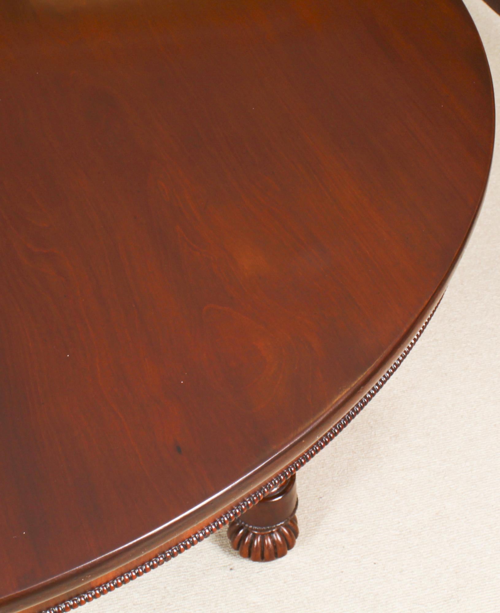 Mahogany Antique William IV Circular Dining Centre Table Early 19th Century