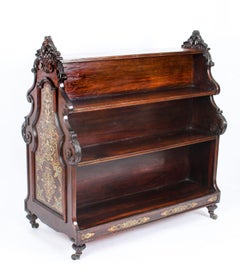Antique William IV Double Sided Waterfall Open Bookcase 19th Century