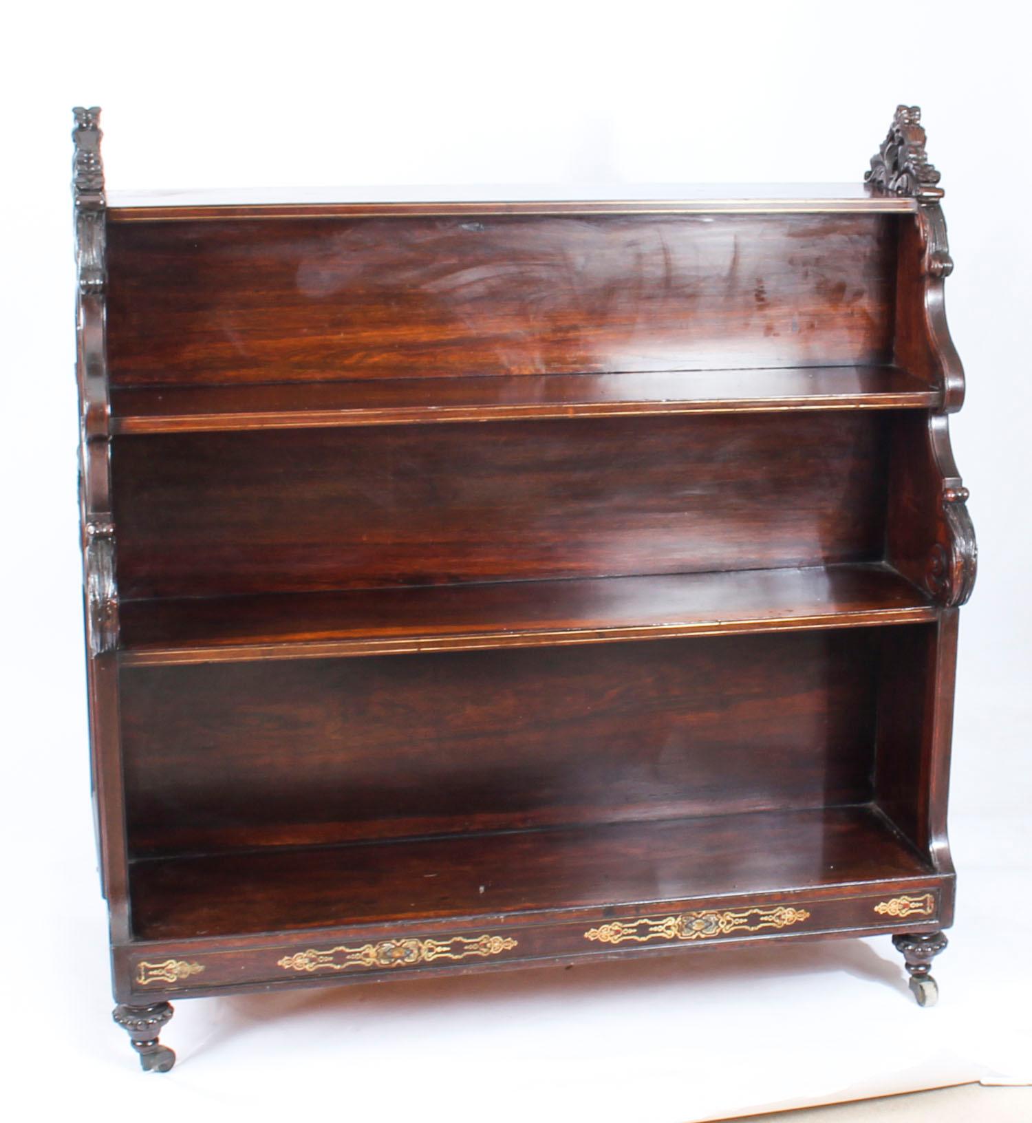 Antique William IV Double Sided Waterfall Open Bookcase 19th Century In Good Condition In London, GB