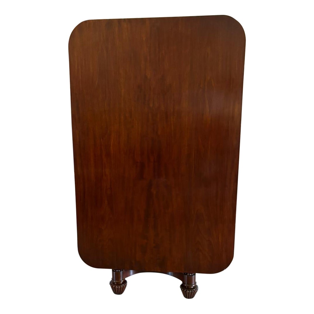 Antique William IV English Figured Mahogany Pedestal Tilt Top Dining Table For Sale