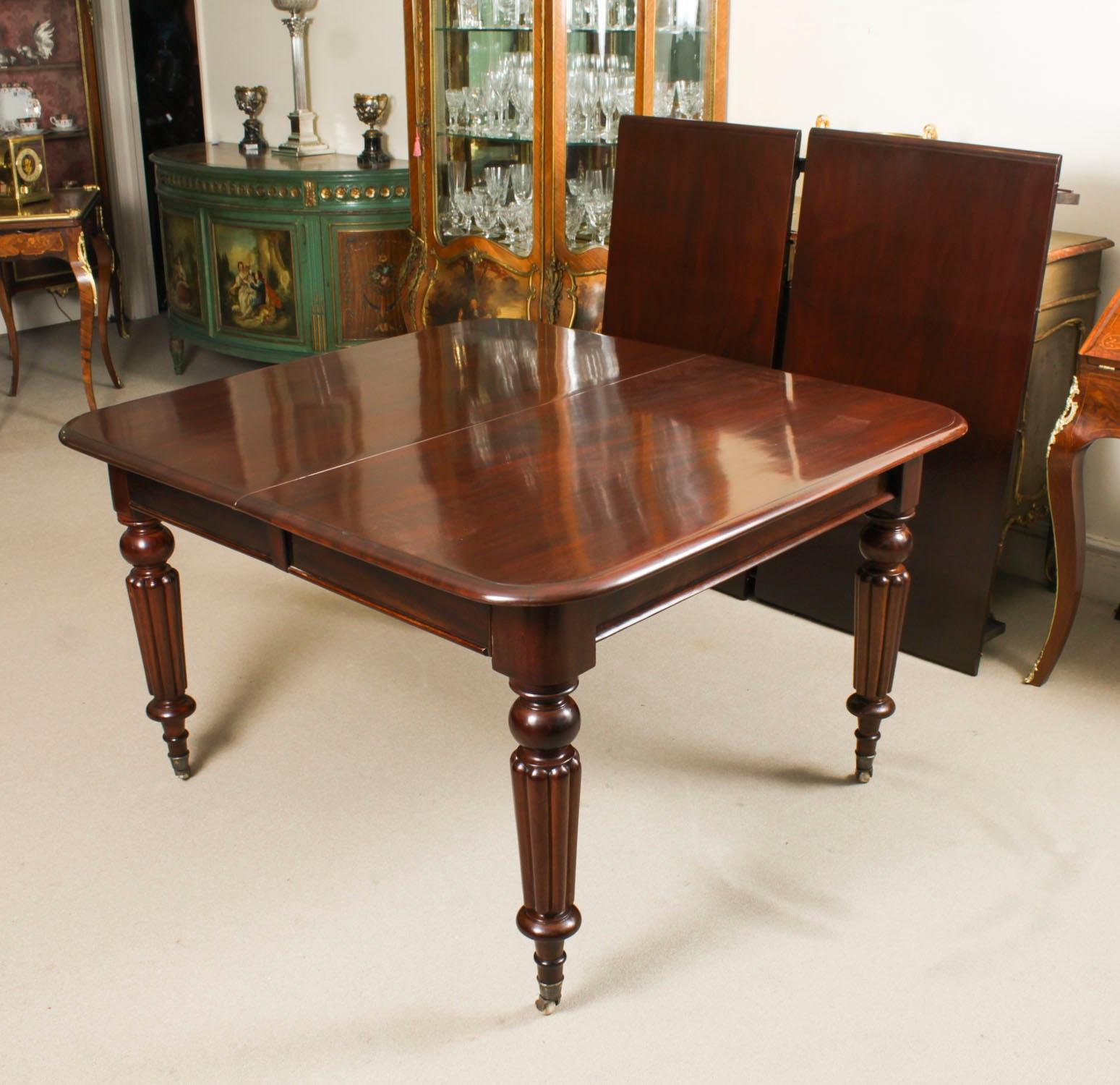 Antigua Mesa de Comedor Extensible William IV Siglo XIX y 10 Sillas con Respaldo Globo 6
