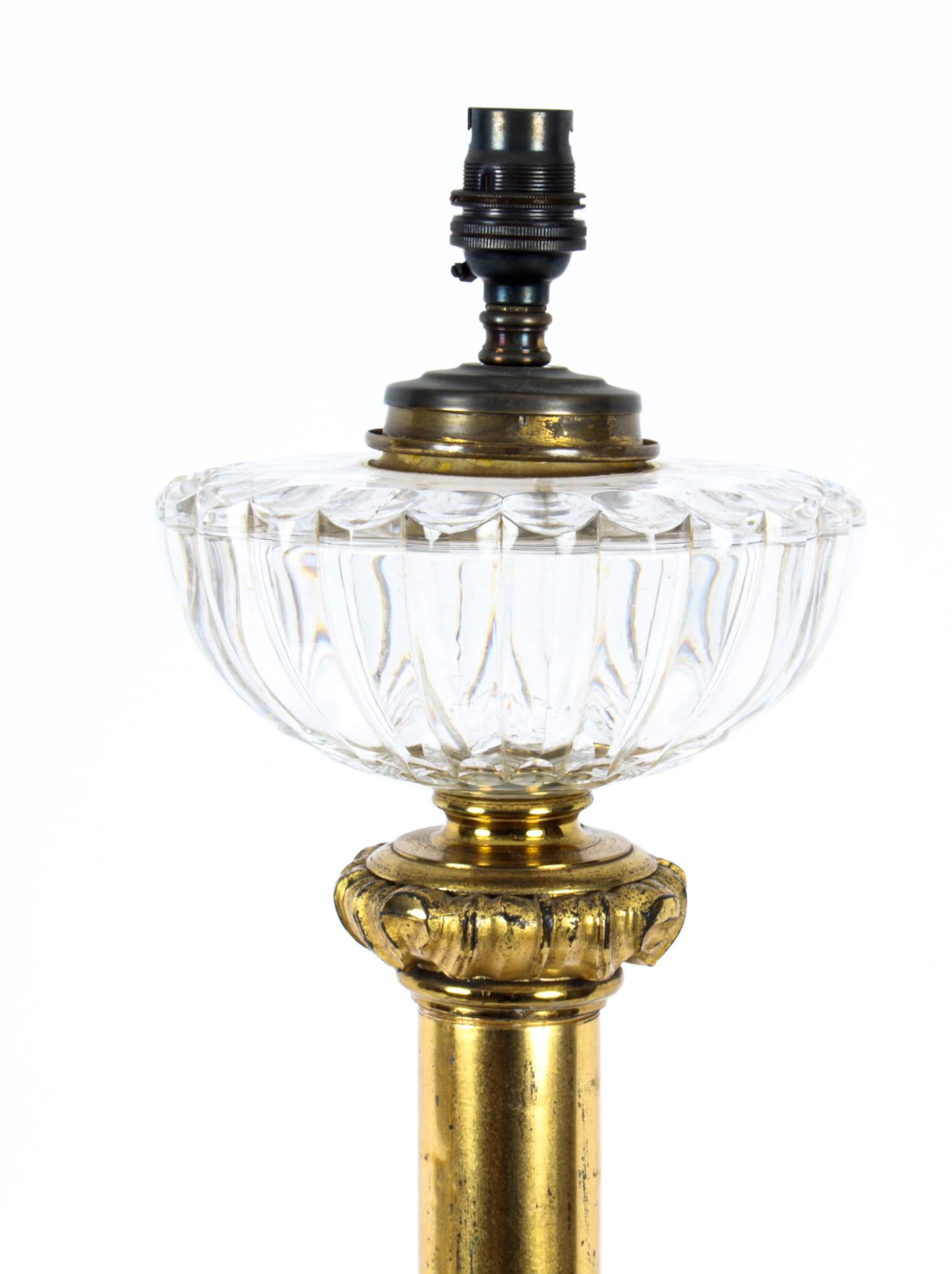 Lampe de bureau ancienne William IV en bronze doré, XIXe siècle en vente 3