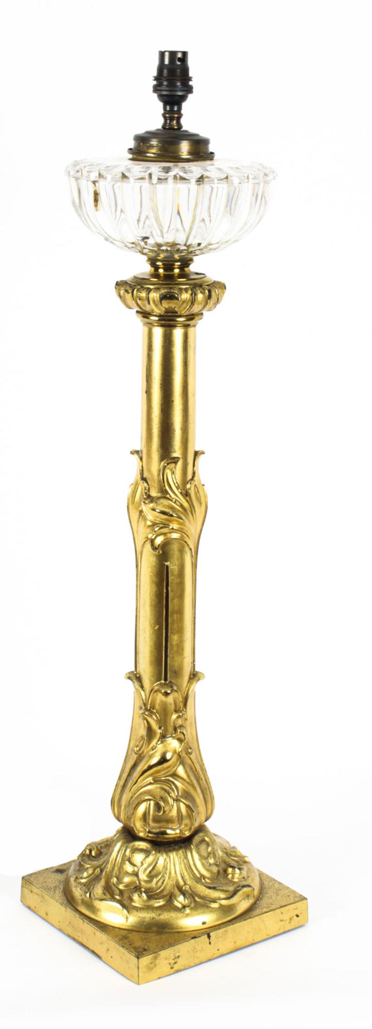 Ancienne lampe de table en bronze doré William IV, 19e siècle en vente 6
