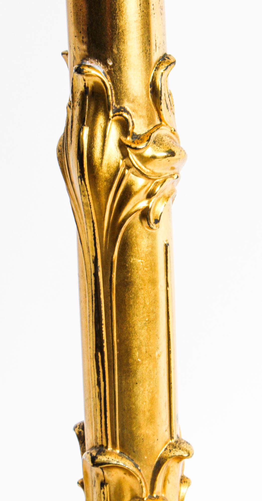 Milieu du XIXe siècle Ancienne lampe de table en bronze doré William IV, 19e siècle en vente