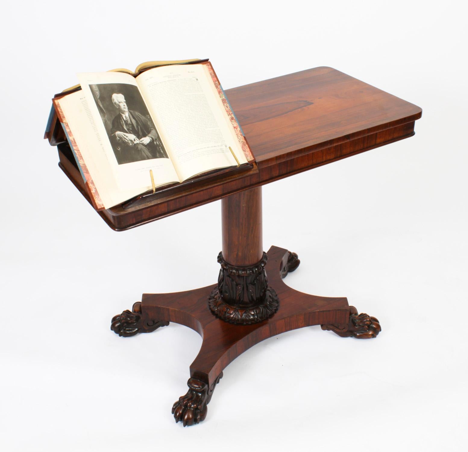 Antique William IV Gonçalo Alves Reading Occasional Table 19th C In Good Condition In London, GB