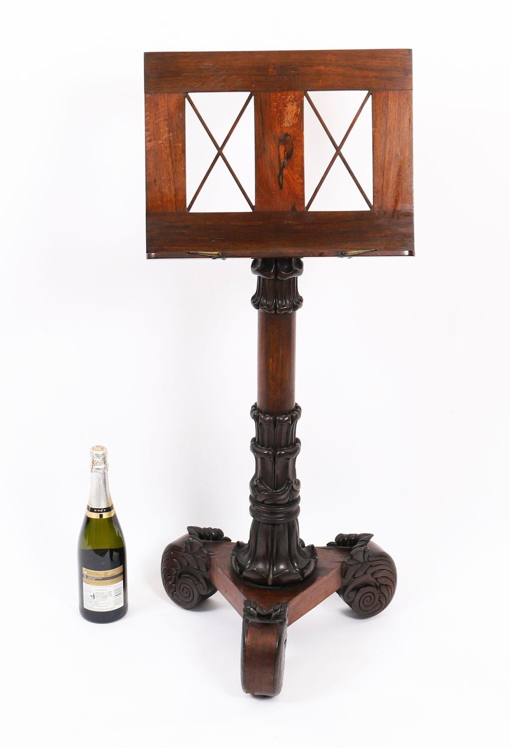 Ancien pupitre à musique tripode de William IV Gonçalo Alves c.1830 19ème siècle en vente 11