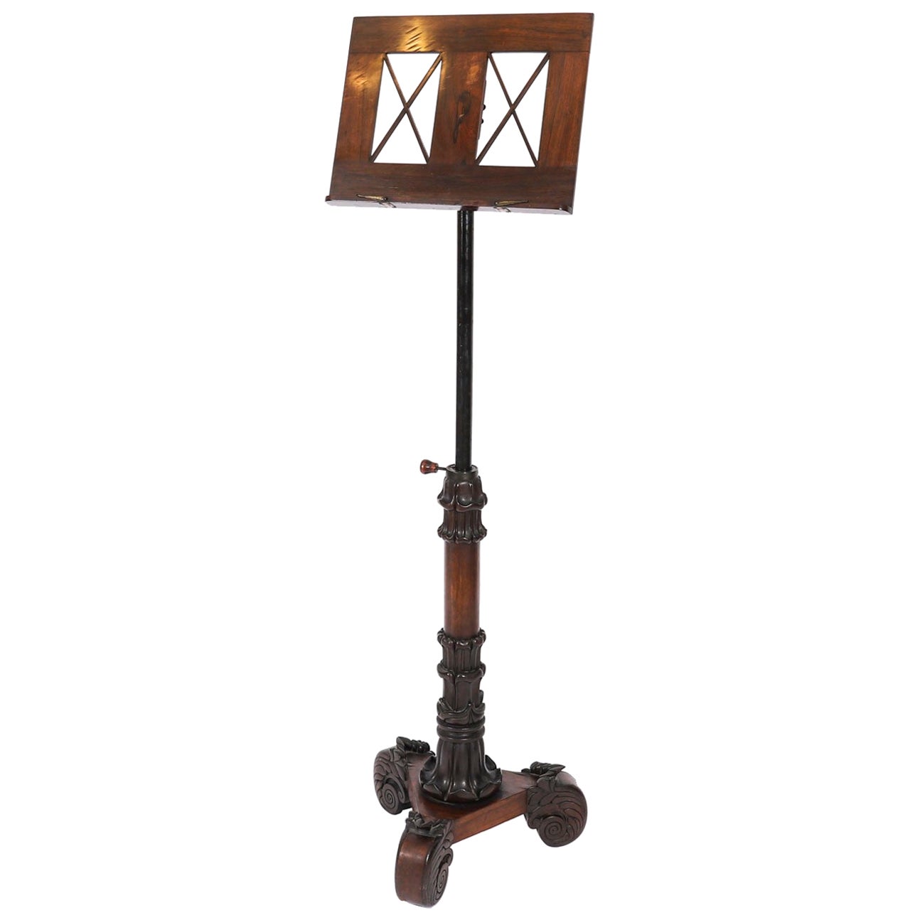 Ancien pupitre à musique tripode de William IV Gonçalo Alves c.1830 19ème siècle en vente