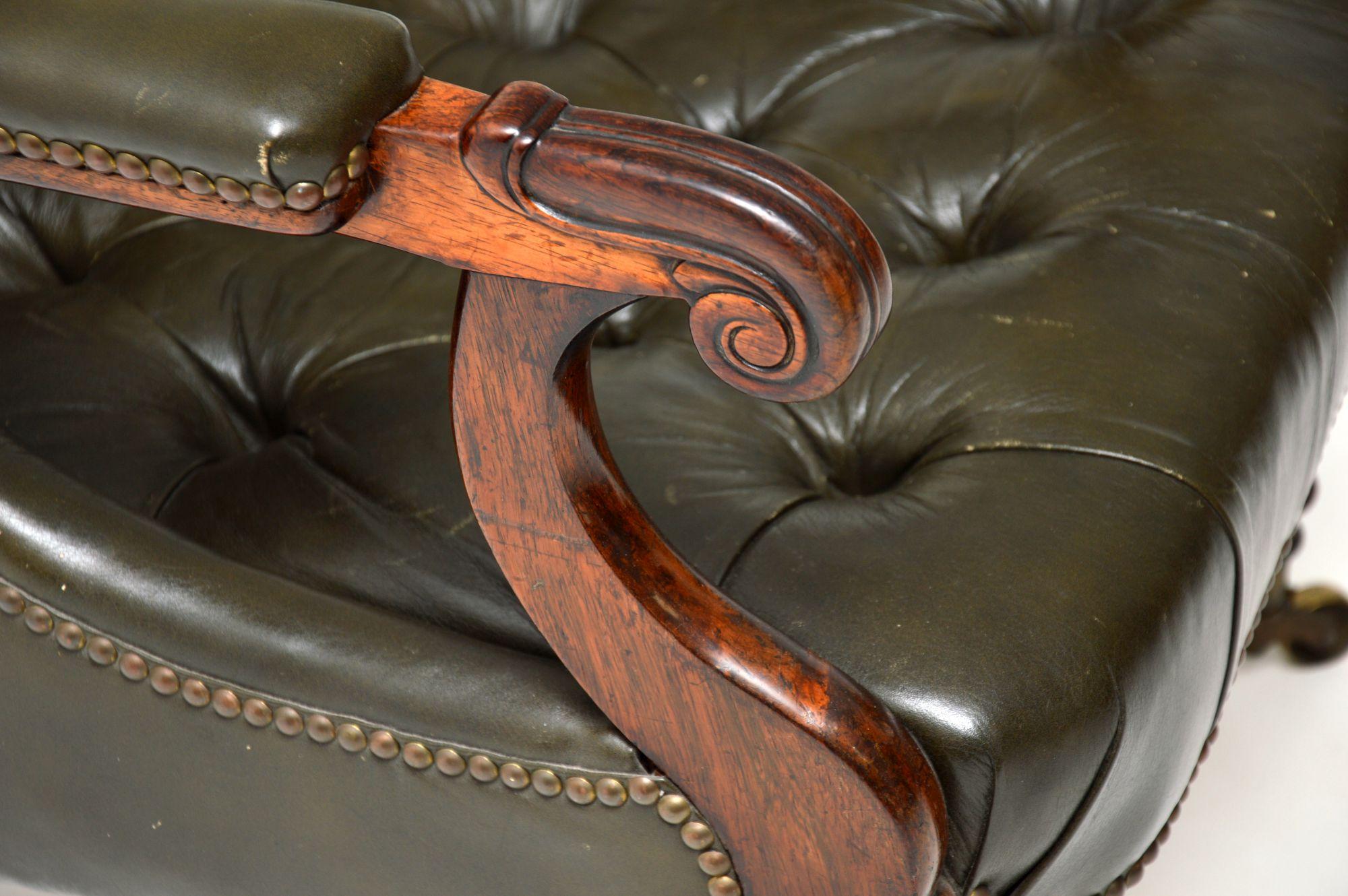 Antique William IV Leather Armchair 5