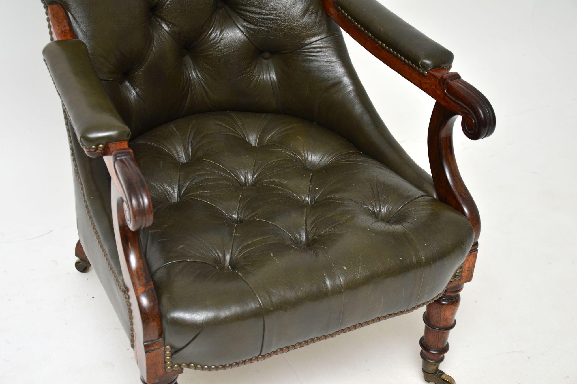 Antique William IV Leather Armchair 1