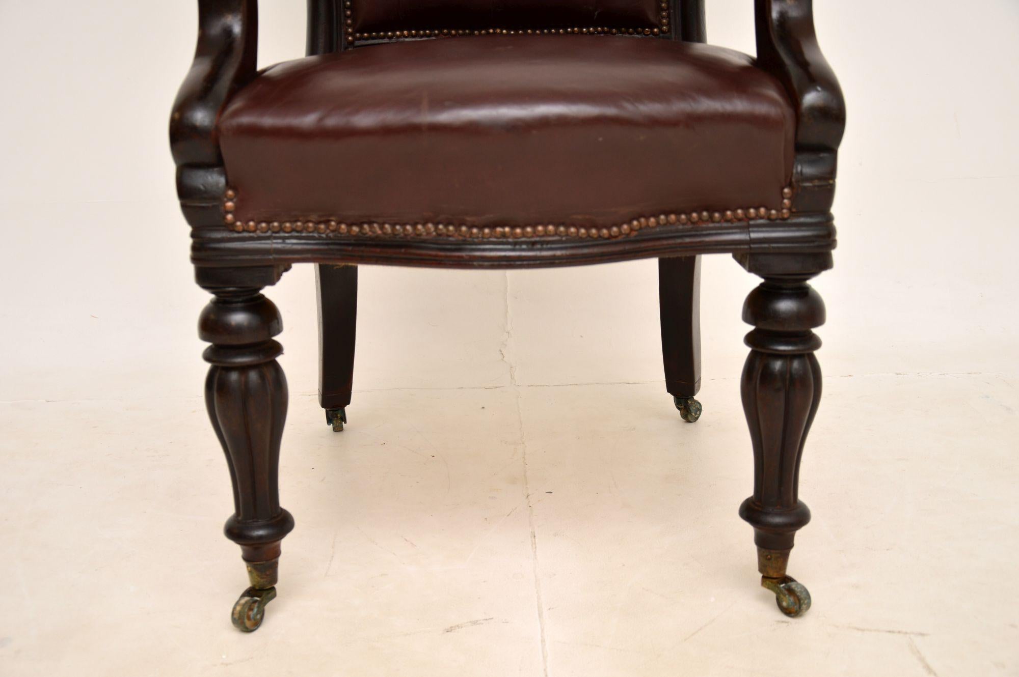 Antique William IV Leather Desk Chair 5