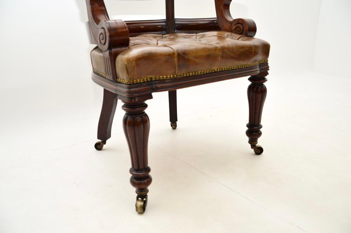 Antique William IV Leather Desk Chair For Sale 5