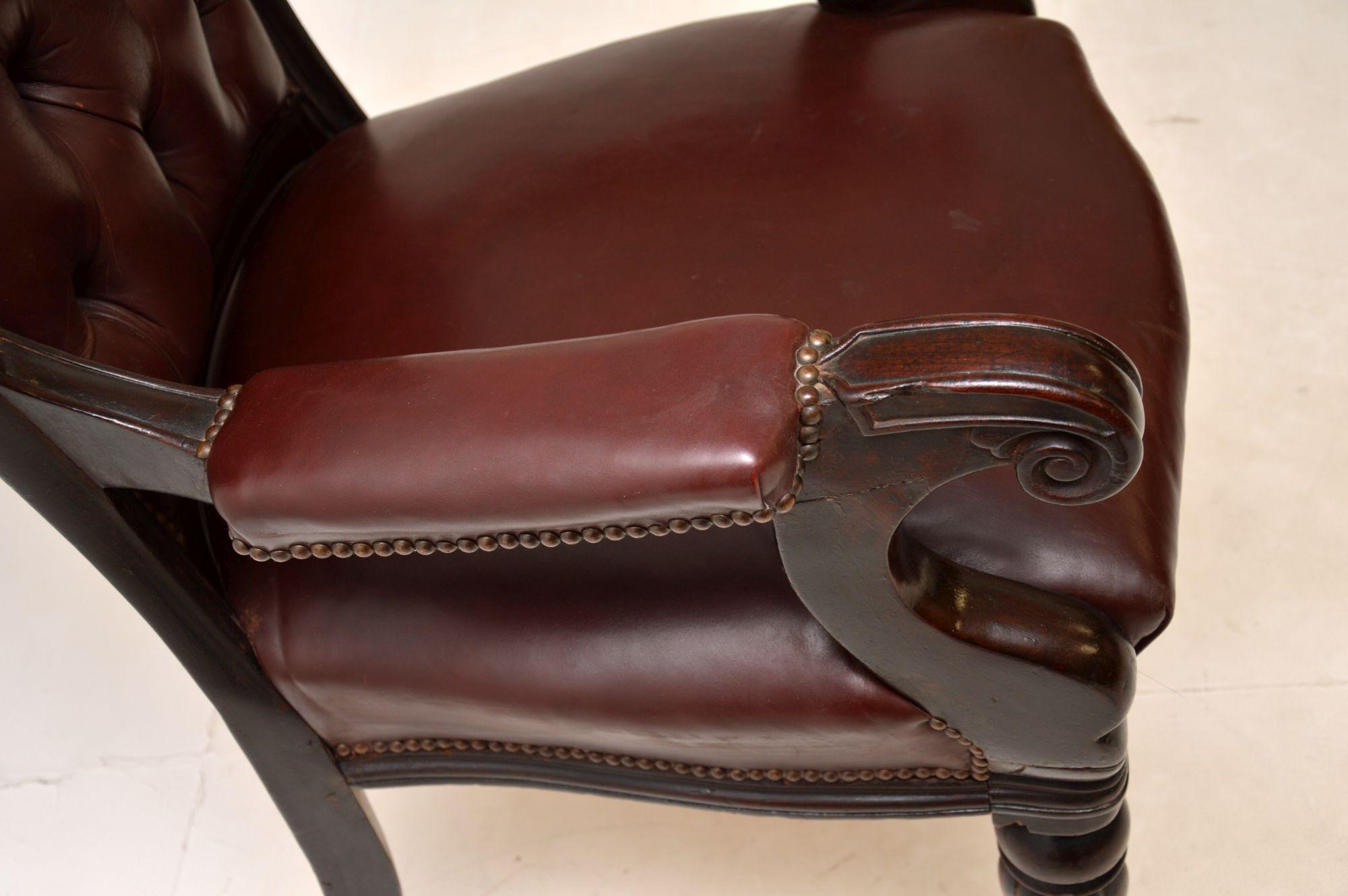Antique William IV Leather Desk Chair 6